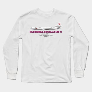 McDonnell Douglas MD-11 - Japan Airlines "J Bird - Red-Crowned Crane" Long Sleeve T-Shirt